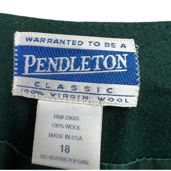 Pendleton Women's Double Breasted Green Wool Collarless Jacket Size 18 - Picture 4 of 11
